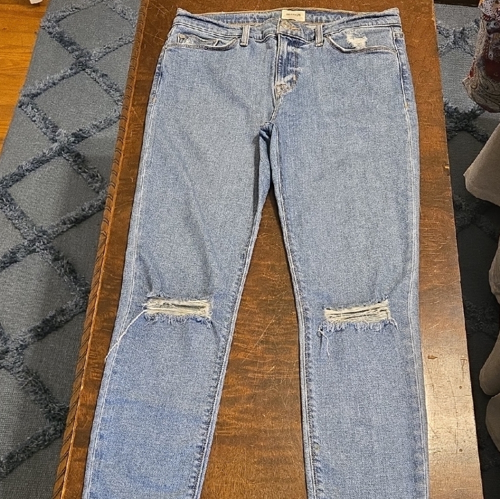 Hudson Jeans Blue Skinny Distressed Denim